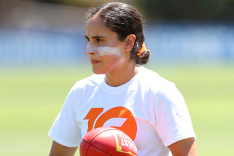 Haneen Zreika will sit out round four after making the decision not to wear GWS’ pride jumper.