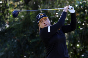 Inbee Park practises on one of the two courses to be used for the US Women's Open.