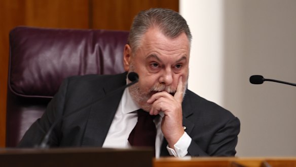 Commissioner Stuart Wood during the Commission of Inquiry into the CFMEU.