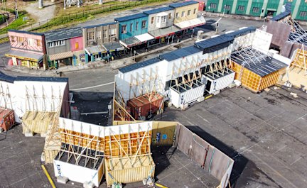 The attention to detail on the Kings Cross set includes everything down to the graffiti.