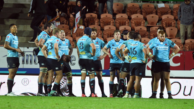 Language warning:   Waratahs players show the strain in the loss to the Chiefs.