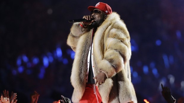Big Boi performing at the halftime show.
