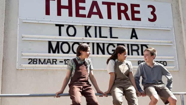 Jamie Boyd (Jem), Jade Breen (Scout) and Jake Keen (Dill) star in To Kill a Mockingbird at Theatre 3.