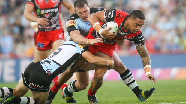 Rivalry: Tyson Frizell's Dragons and Paul Gallen's Sharks share a long history.