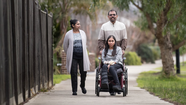 Sri Lanka Bombing victim Chathudila Weerasinghe at home in Dooreen with dad Ranjith and mum Vipuli.