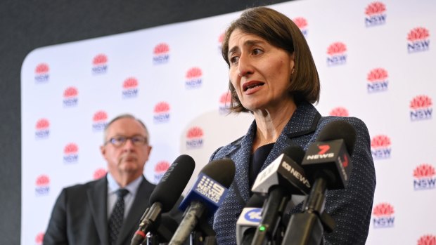 NSW Premier Gladys Berejiklian addresses the media.