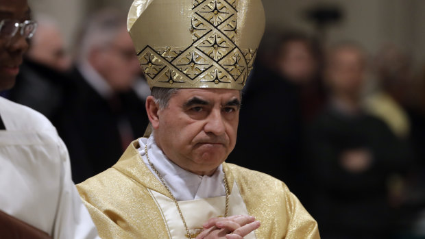 Giovanni Angelo Becciu presides over an eucharistic liturgy, at the St. John in Latheran Basilica, in Rome.