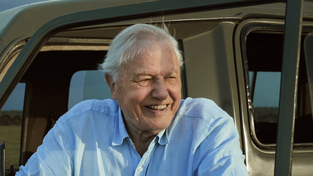 Sir David Attenborough on location in Kenya while filming for Seven Worlds, One Planet. 