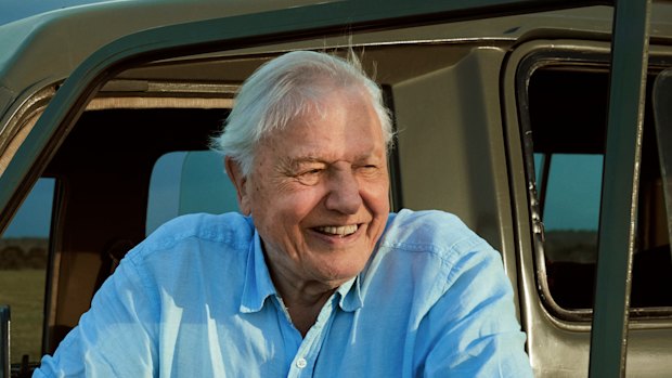 Sir David Attenborough on location in Kenya while filming for Seven Worlds, One Planet. 