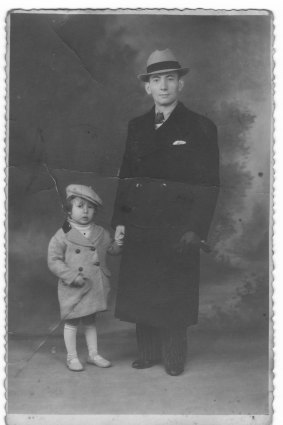 Paul Grinwald and his father in Paris in 1935.