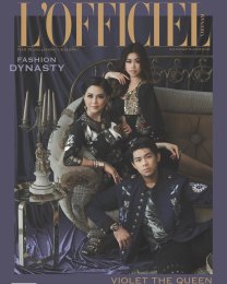 Le Hong Thuy Tien and her children Jacqueline and William on the front cover of Vietnamese magazine L'Officiel. 