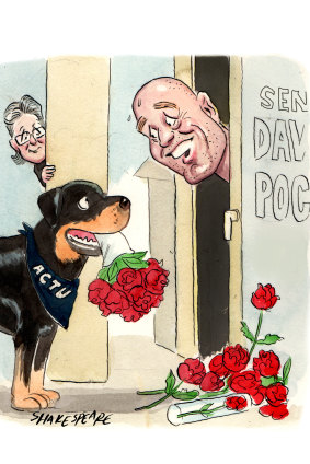 Roses over rottweilers: David Pocock’s office has been inundated with flowers after a campaign by the ACTU.