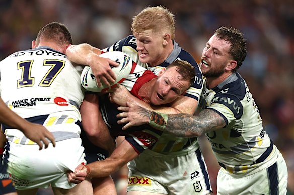 Nowhere to go for Rooster Daly Cherry-Evans against the Cowboys.
