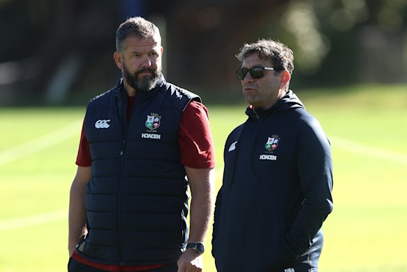 Andy Farrell and Lonons Gest Manager General David Nugifora in Perth.