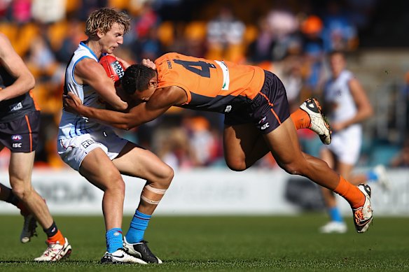 Israel Folau in action for the GWS Giants in 2012.
