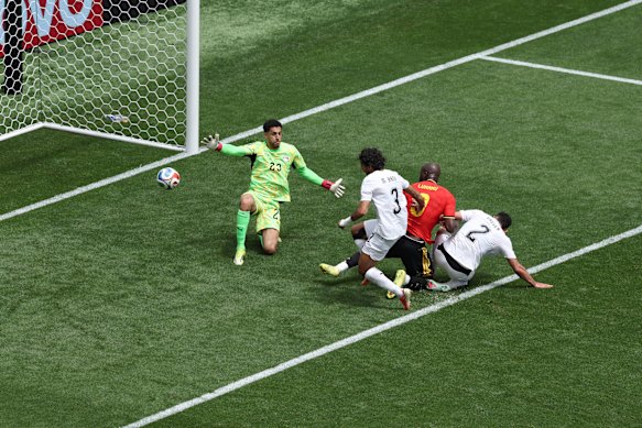 Egypt’s Mohamed Hany scores an own goal of Romelu Lukaku’s making.