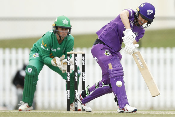 Hobart's Nicola Carey was on song with bat and ball as the Hurricanes beat the Melbourne Stars on Sunday. 