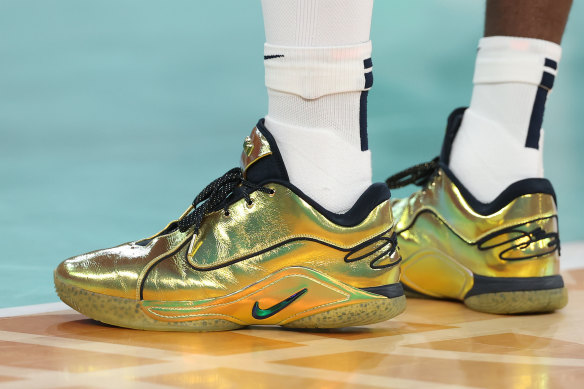 LeBron James’ golden Nikes.