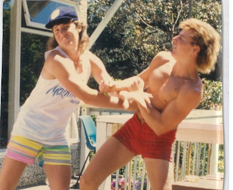 Can it be 40 years ago? James Hughes (left) in 1986 with his big brother, Karl.