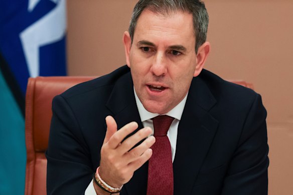 Treasurer Jim Chalmers speaks at the roundtable.