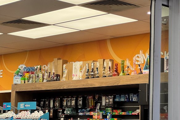 Talk about convenient: Bongs were openly for sale among other everyday items at one of the stores hit with closure orders this week.