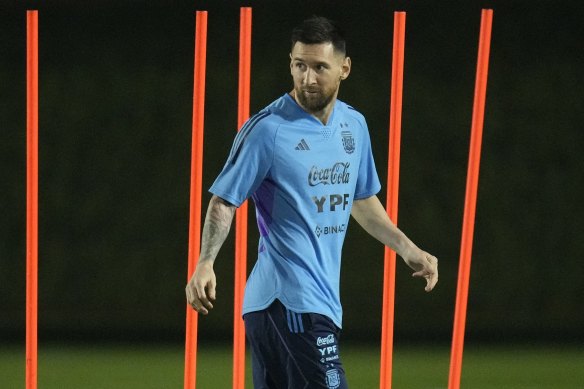 Lionel Messi trains ahead of a quarter-final showdown with the Dutch.