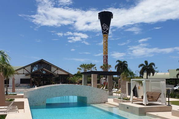 A striking feature is the 41-metre water tower, featuring an Indigenous mural by local artist Tony Lee.