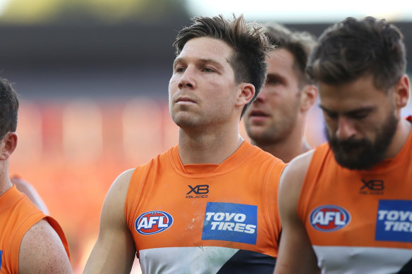 Toby Greene won't be facing the Western Bulldogs on Friday night.