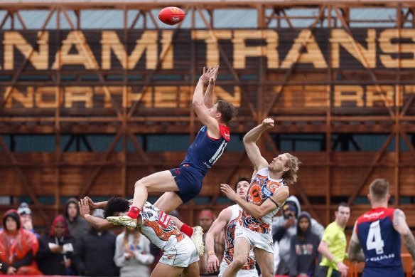 Melbourne and GWS clash in Alice Springs last year.