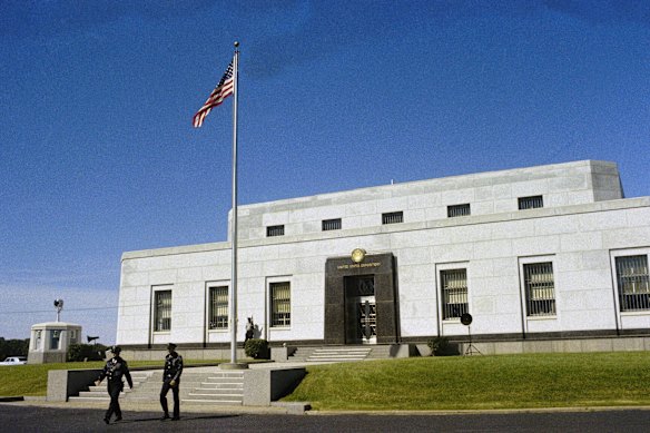 The US depository for gold reserves at Fort Knox, Kentucky, pictured in 1974.