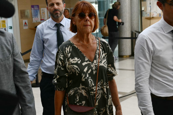 Gisèle Pélicot, flanked by her lawyer, arrives for her husband’s trial in Avignon.