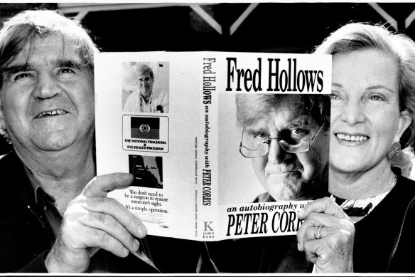 Fred Hollows and Hazel Hawke at the launch of his autobiography.