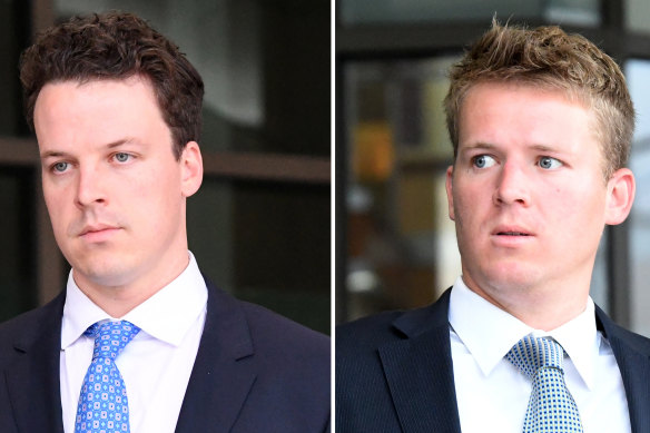 Dominic (left) and Sam Walker outside the Melbourne Magistrates Court after an earlier hearing.