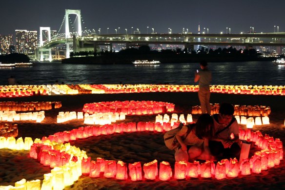Odaiba’s lantern festival takes place in July.