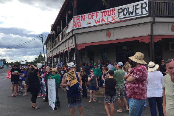 The convoy met with a cold reception from pro-Adani locals in Clermont in May 2019.
