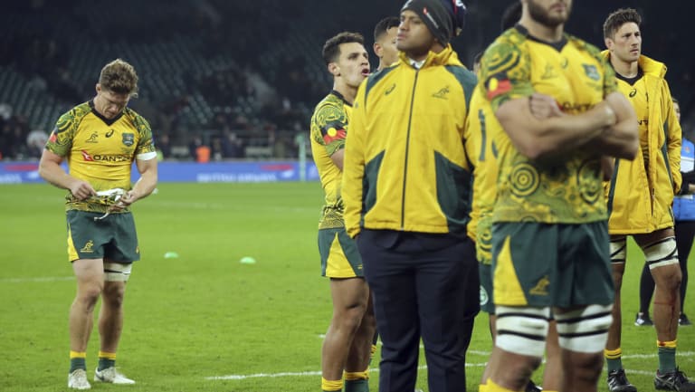 Season of horrors: Australia lost their ninth Test at Twickenham on Saturday night. 