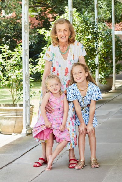 Lady Burrell and grandchildren  Connie and Camilla at Rosemont.