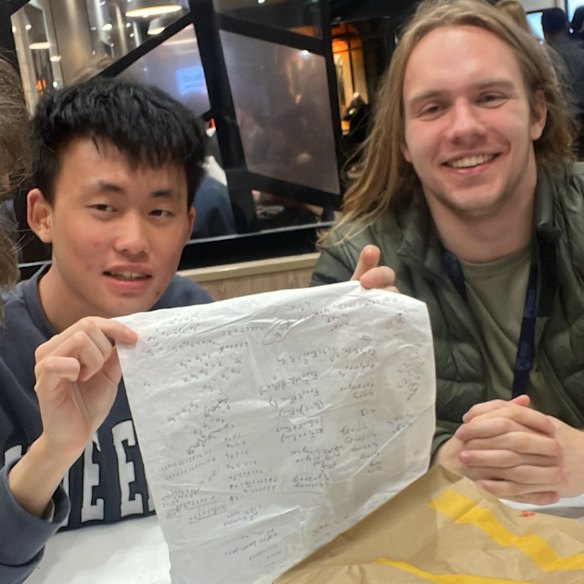 Sizhe Pan with Cambridge University classmate Dmitrii from Germany.