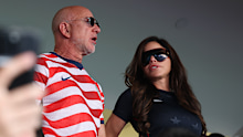 Jeff Bezos and Lauren Sánchez at the World Cup match between USA and Belgium.