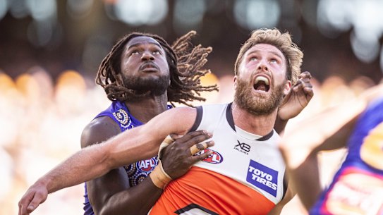 Nic Naitanui soars as Eagles beat the Giants at Optus Stadium