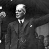 Prime minister John Curtin addresses a crowd.
