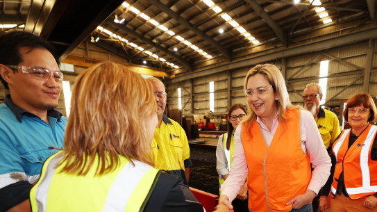 Qld Premier Annastacia Palaszczuk on a tour to promote their energy plan. 29th September 2022. Photo: Supplied