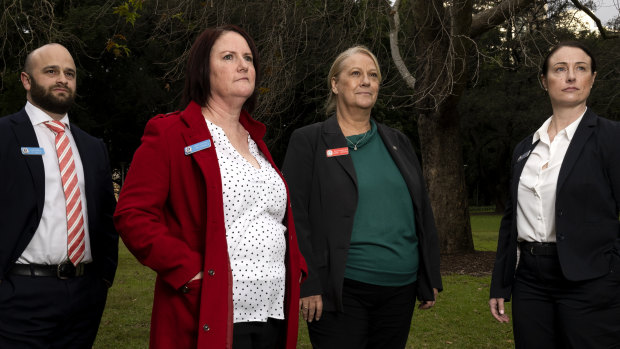 On the front line: NSW Police family liaison officers Detective Senior Constable Chris Abela, Senior Constable Jen McCormack, Detective Inspector Mardi Forsyth and Detective Sergeant Toni Procter. 