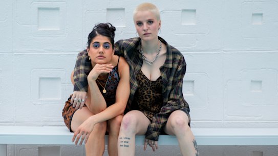 Ayesha Madon as Amerie and Asher Yasbincek as Harper in Heartbreak High, a show Netflix made without quotas, but in full knowledge they could be coming.