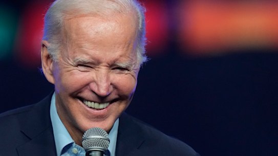 President Joe Biden speaks at a campaign rally for Pennsylvania’s Democratic gubernatorial candidate Josh Shapiro.