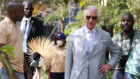 Prince Charles visits a village in Rawanda during the Commonwealth summit.
