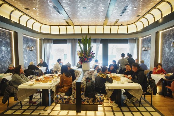 Floral banquettes and chic lighting are features of the new-look and renamed Dainty on Toorak.