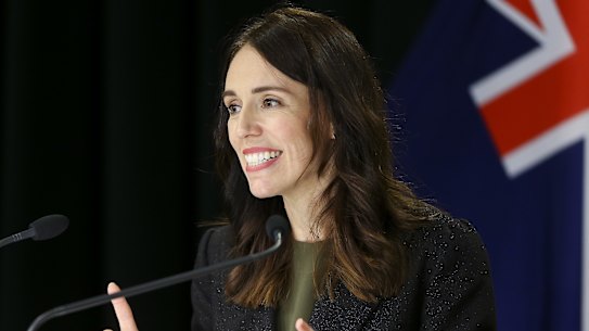 Prime Minister Jacinda Ardern speaks to the media on Saturday.
