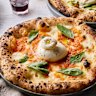Burrata pizza with vodka sauce.