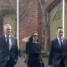 Bianca Rinehart arriving at WA’s Supreme Court on Thursday alongside lawyers Christopher Withers SC and Adam Hochroth.